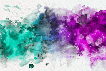 Abstract color wash effect of green and magenta