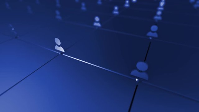 Network connect people With Light And Blue Background Looped
