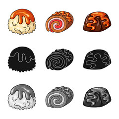 Vector design of confectionery and culinary icon. Collection of confectionery and product stock symbol for web.
