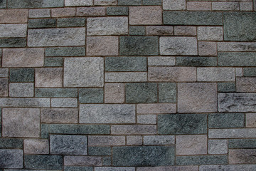 Green and grey brick wall texture