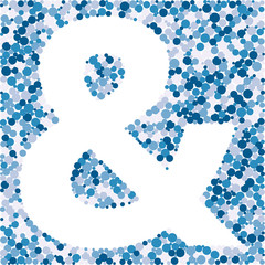 Ampersand sign color distributed circles dots illustration