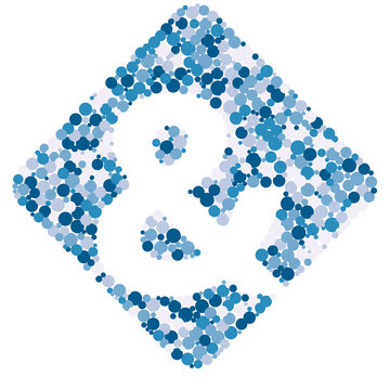 Ampersand sign color distributed circles dots illustration
