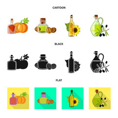 Fototapeta premium Vector design of healthy and vegetable logo. Set of healthy and agriculture stock vector illustration.