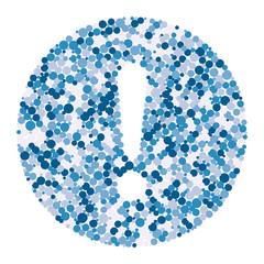 Exclamation Danger sign color distributed circles dots illustration