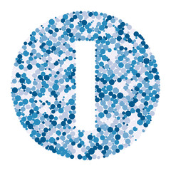 i letter color distributed circles dots illustration