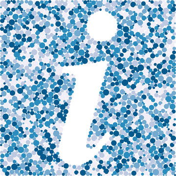 i letter color distributed circles dots illustration