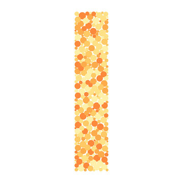 i letter color distributed circles dots illustration
