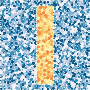 i letter color distributed circles dots illustration