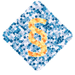 Paragraph sign color distributed circles dots illustration