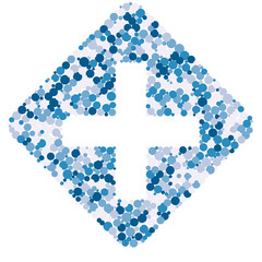 Plus math sign color distributed circles dots illustration