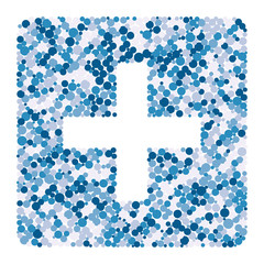 Plus math sign color distributed circles dots illustration