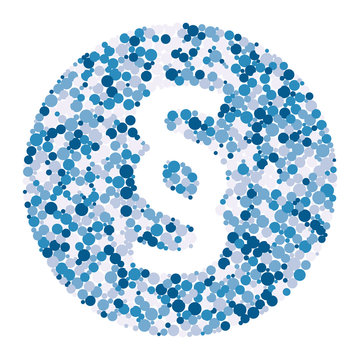 Paragraph sign color distributed circles dots illustration