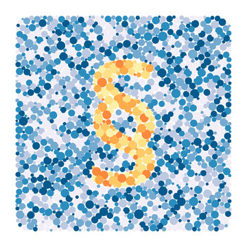 Paragraph sign color distributed circles dots illustration