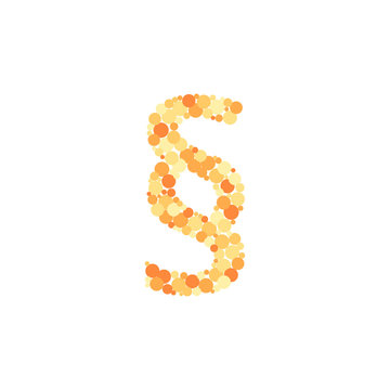 Paragraph sign color distributed circles dots illustration