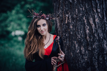 Fototapeta premium fairy tale witch in the forest