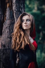 Naklejka premium fairy tale witch in the forest