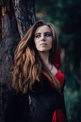 Naklejka premium fairy tale witch in the forest