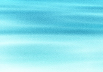 Abstract blue watercolor paint on white paper texture background. Create a look of ripple water or cloud in the sky. Digital painting.