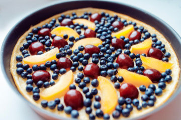 sweet homemade blueberry cherry pie