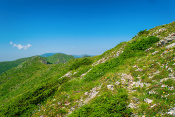 Beautiful mountain view from the path from Beklemeto to Kozya Stena, Troyan Balkan, Bulgaria