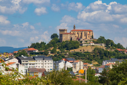 monumental set of Saint Vincent del Pino, in monforte de lemos, lugo, formed by the Tower of Homage, the Palace of the Condal and the Benedictine Monastery, present-day tourist site