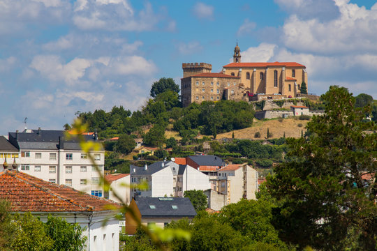 monumental set of Saint Vincent del Pino, in monforte de lemos, lugo, formed by the Tower of Homage, the Palace of the Condal and the Benedictine Monastery, present-day tourist site