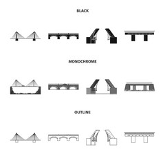 Vector design of connection and design sign. Collection of connection and side stock vector illustration.