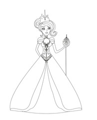 Elegant Queen - hand drawn illustration