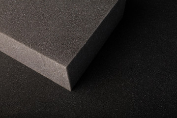 material porous foam black on a dark background