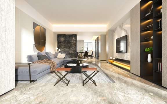 3D Render of Modern Living Room