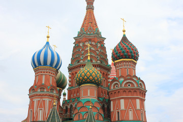 Fototapeta na wymiar Saint Basil's Cathedral (Cathedral of Vasily the Blessed) close up architecture on Red Square in Moscow, Russia 