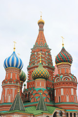 Fototapeta na wymiar Saint Basil's Cathedral close up view on Red Square in Moscow, Russia 