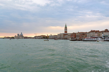 The Venice lagune during sunset