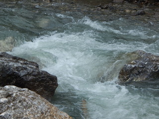 waves crashing on rocks
