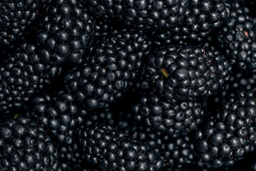 Fresh ripe blackberries as background, top view. Background from fresh blackberries