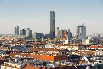 evening view to the north business park cityline vienna austria