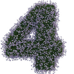 Letters made of leaves and flowers