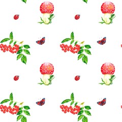 pattern of plants, fungi and insects