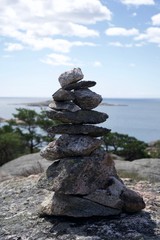 Fototapeta na wymiar Stone piles in Norway