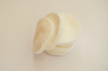 Bath accessories, toothbrush, razor, soap and soap dish, washcloth on a white background