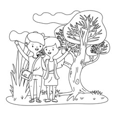 Teenager boy and girl cartoon design