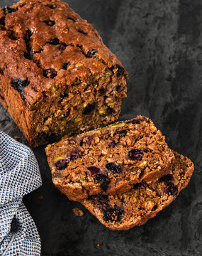 sweet bread with fruit and nuts
