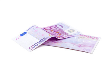 Banknote 500 euro isolated on white