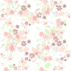 Obraz premium Trendy delicate pastel simple flowers, great design for any purposes. Simple modern style. Floral pattern. Elegant decorative background. Floral vector illustration.