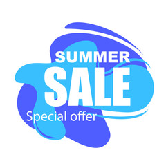 Summer sale banner. Exotic design for banner, flyer, invitation, poster, website or postcard. Vector illustration with abstract stains.