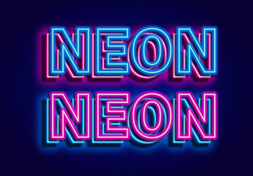 Neon Text Style with Glow Effect