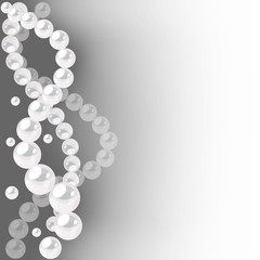 Vector background with pearl waves border. Template for wedding invitation, greeting card and other elegant designs.