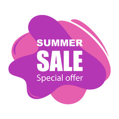 Summer sale banner. Exotic design for banner, flyer, invitation, poster, website or postcard. Vector illustration with abstract stains.