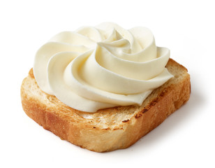 toasted bread with cream cheese