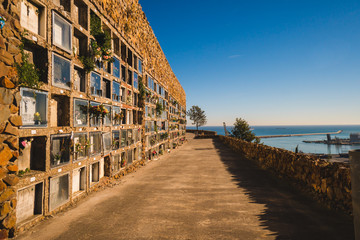 Barcelona, Spain - January 6th 2019: Montjuic Cemetery view